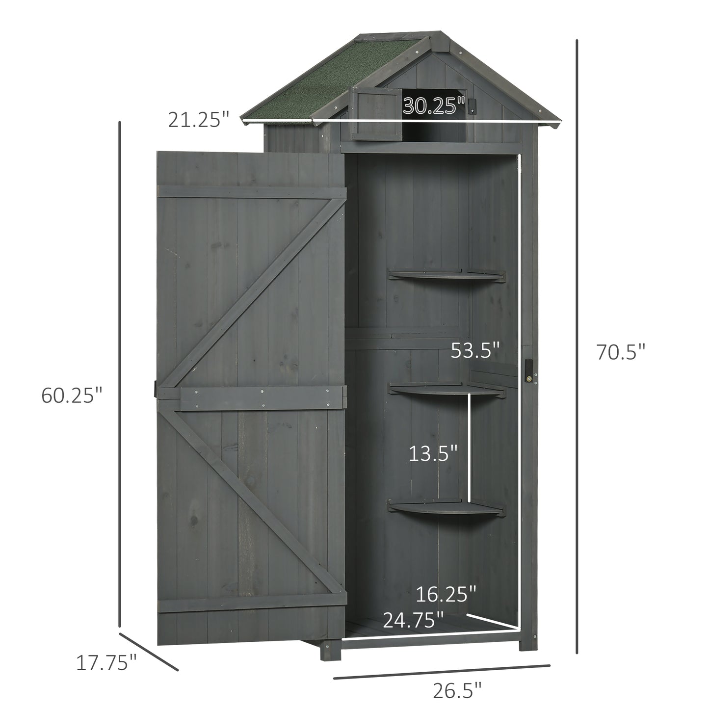 Elegant Fir-Wood Garden Storage Shed