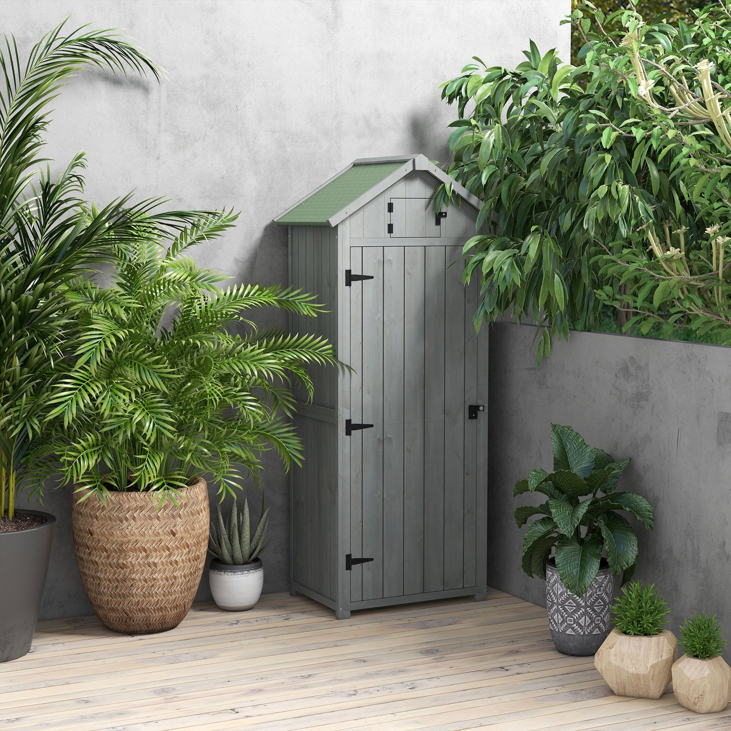 Elegant Fir-Wood Garden Storage Shed