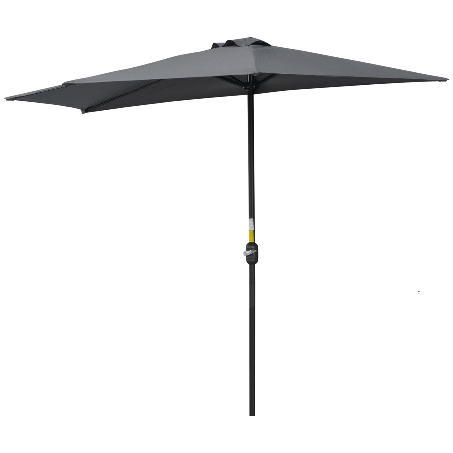 Black patio umbrella on a white background