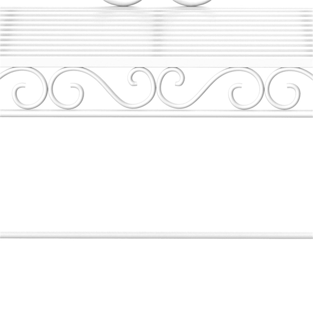 Decorative white border with swirls on a white background