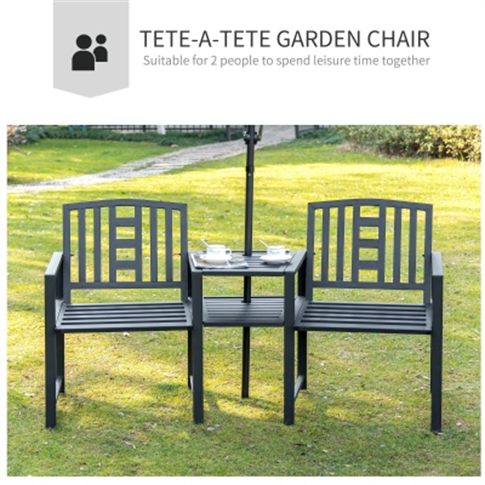 Tete-a-Tete garden chair set with table on grass