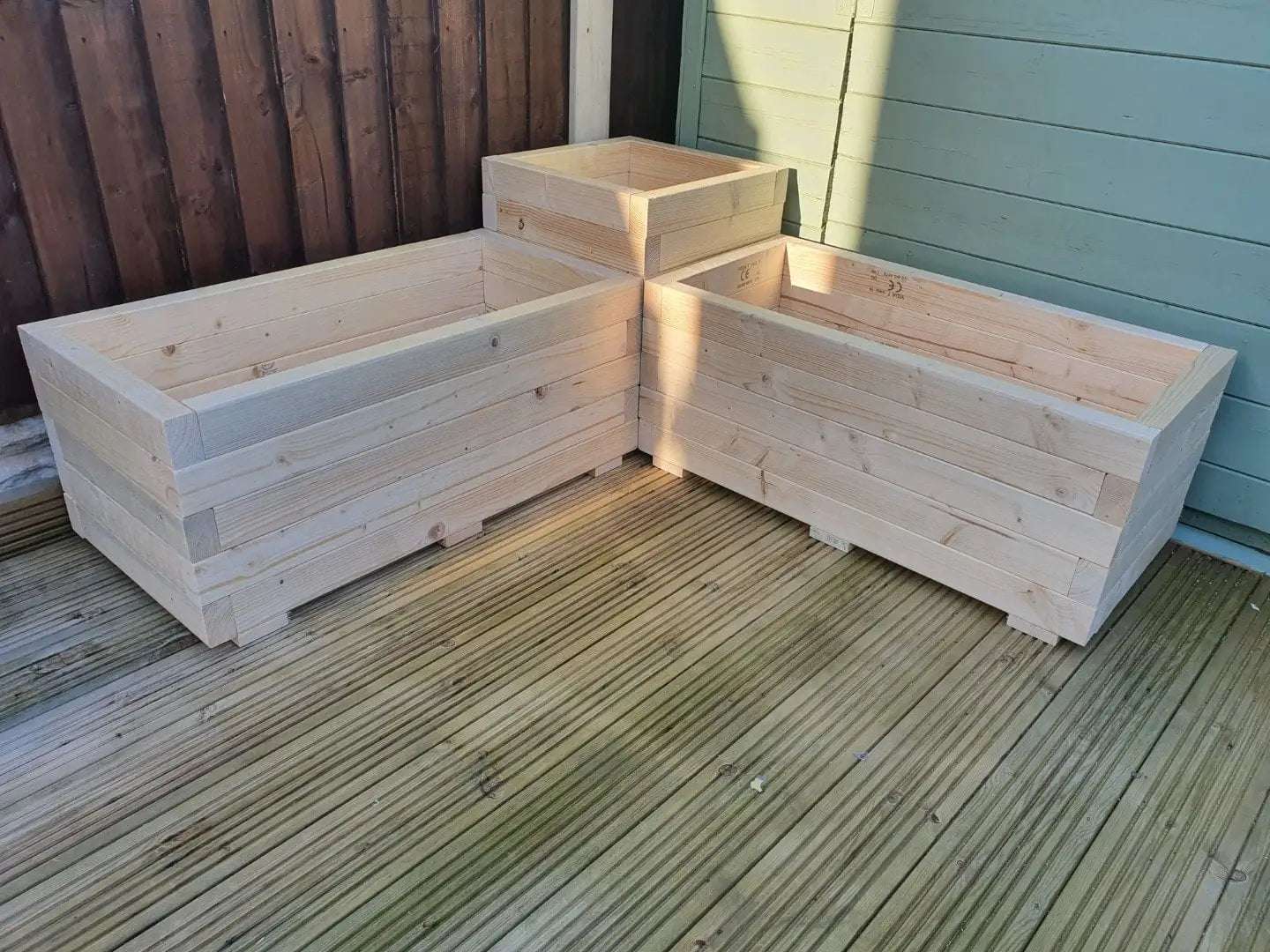 Large Corner Wooden Treated Garden Planter