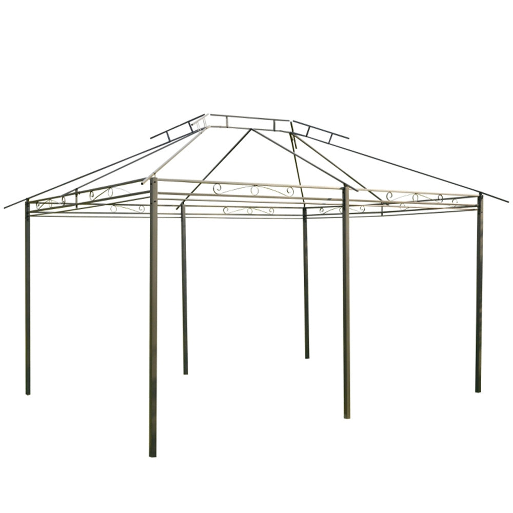 Metal gazebo frame on a white background