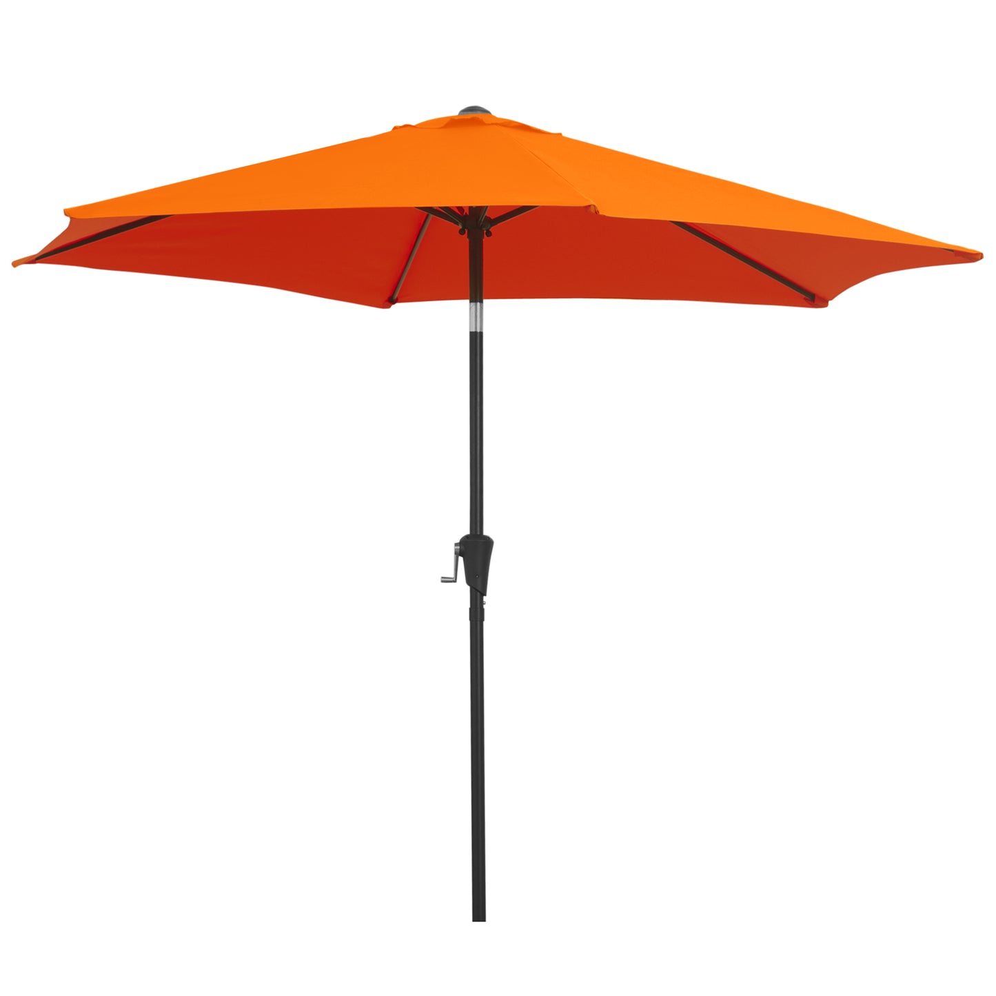 Orange patio umbrella on a white background