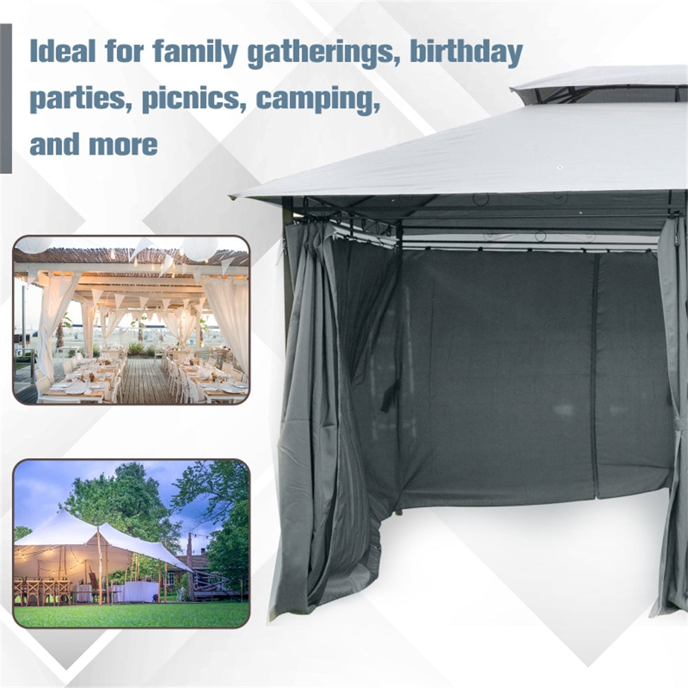 Outdoor canopy tent with side panels, ideal for family gatherings and camping.