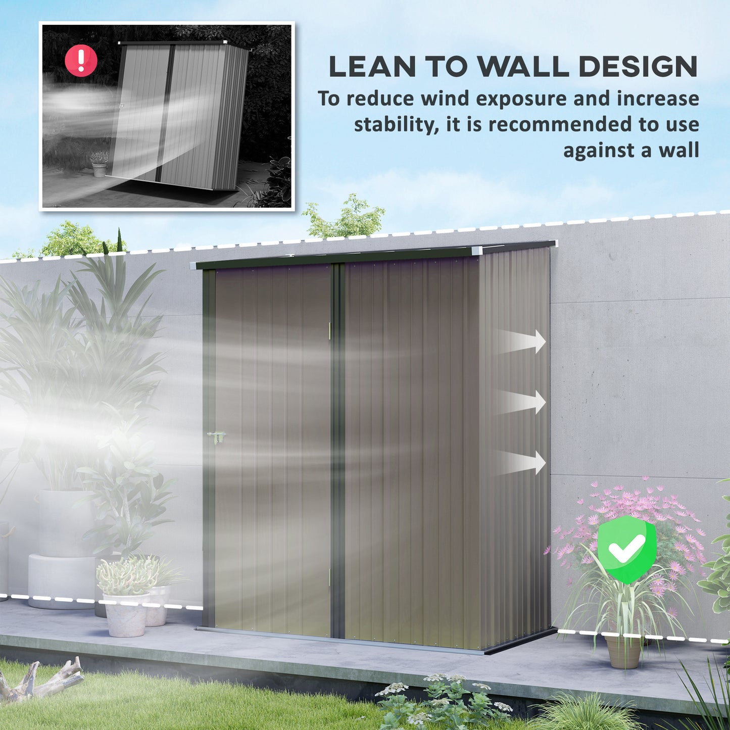 Shed lean to wall design