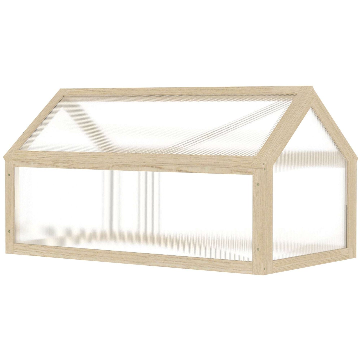 Wooden shelf with glass top on a white background