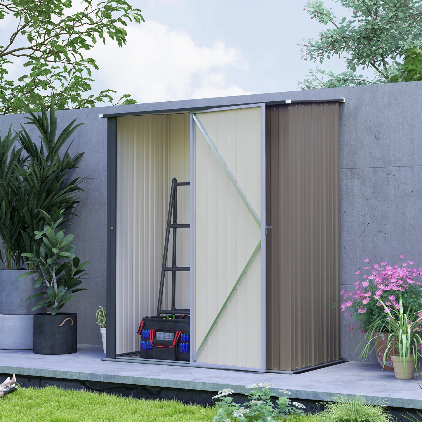 Steel Garden Storage Shed – Black Finish