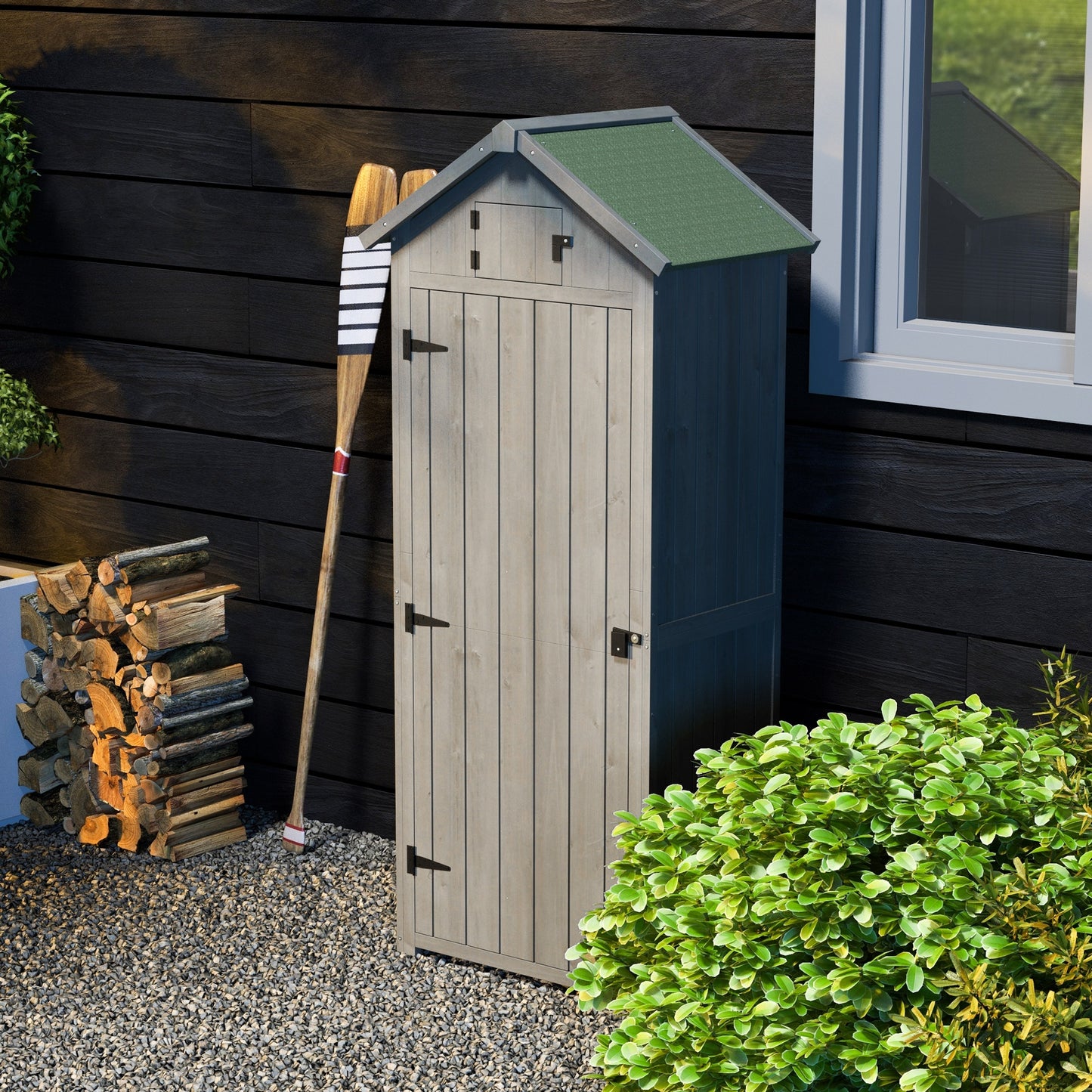 Elegant Fir-Wood Garden Storage Shed