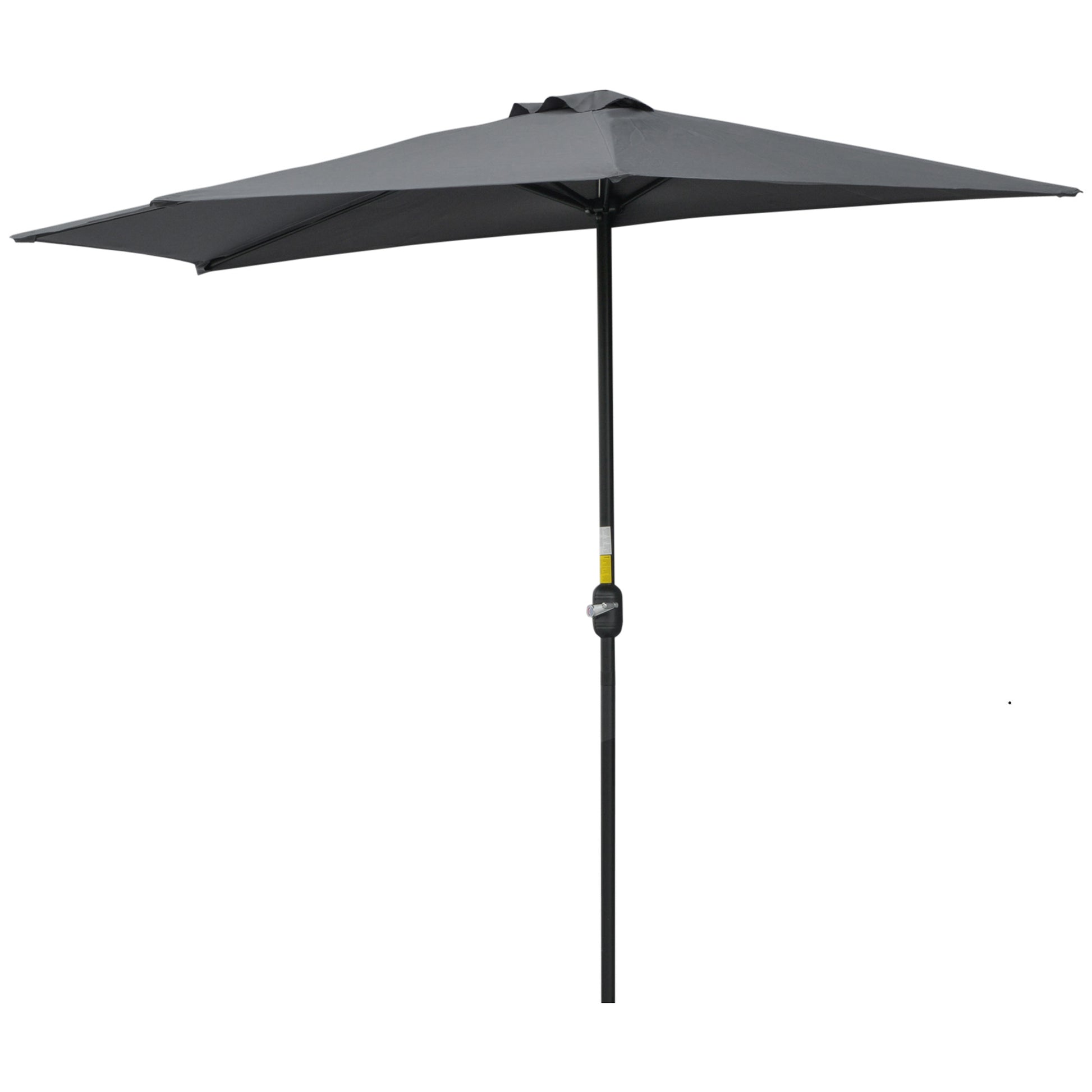 Black patio umbrella on a white background