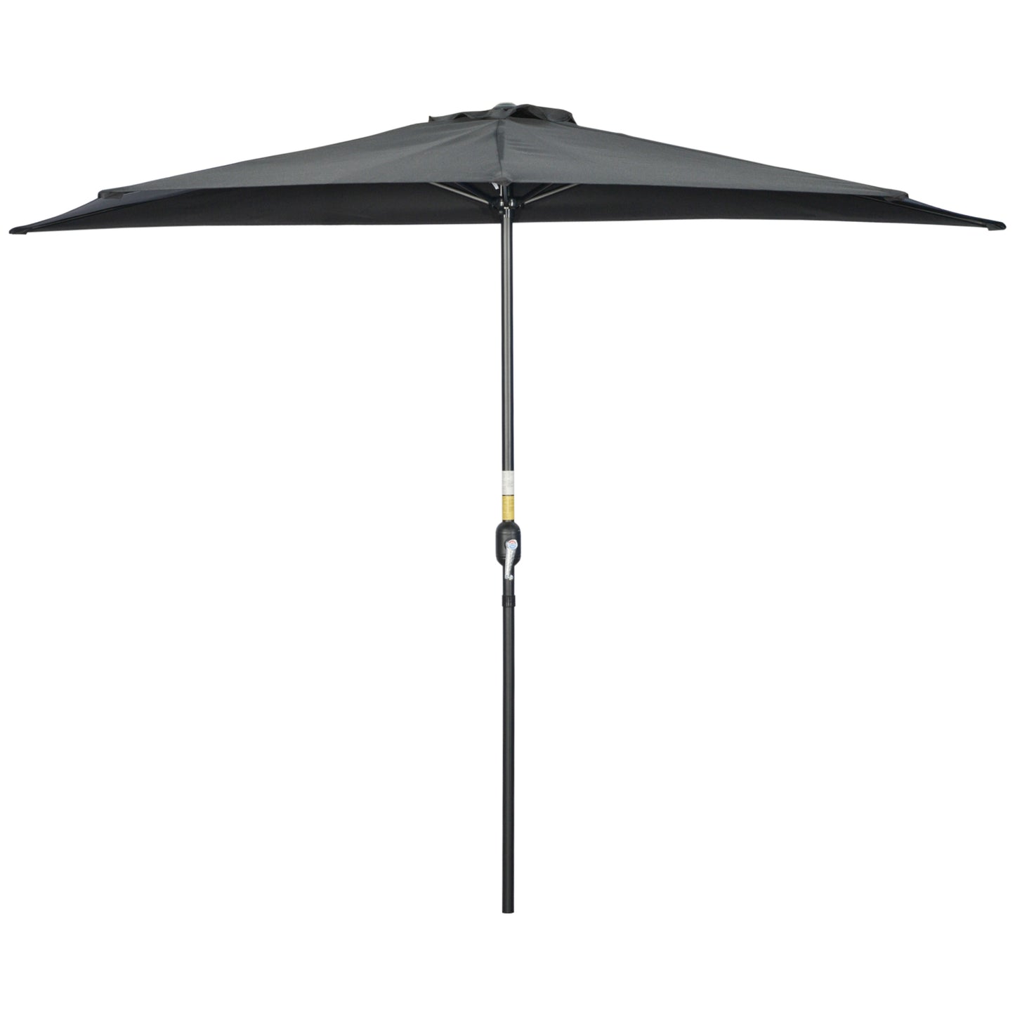 Black patio umbrella on a white background