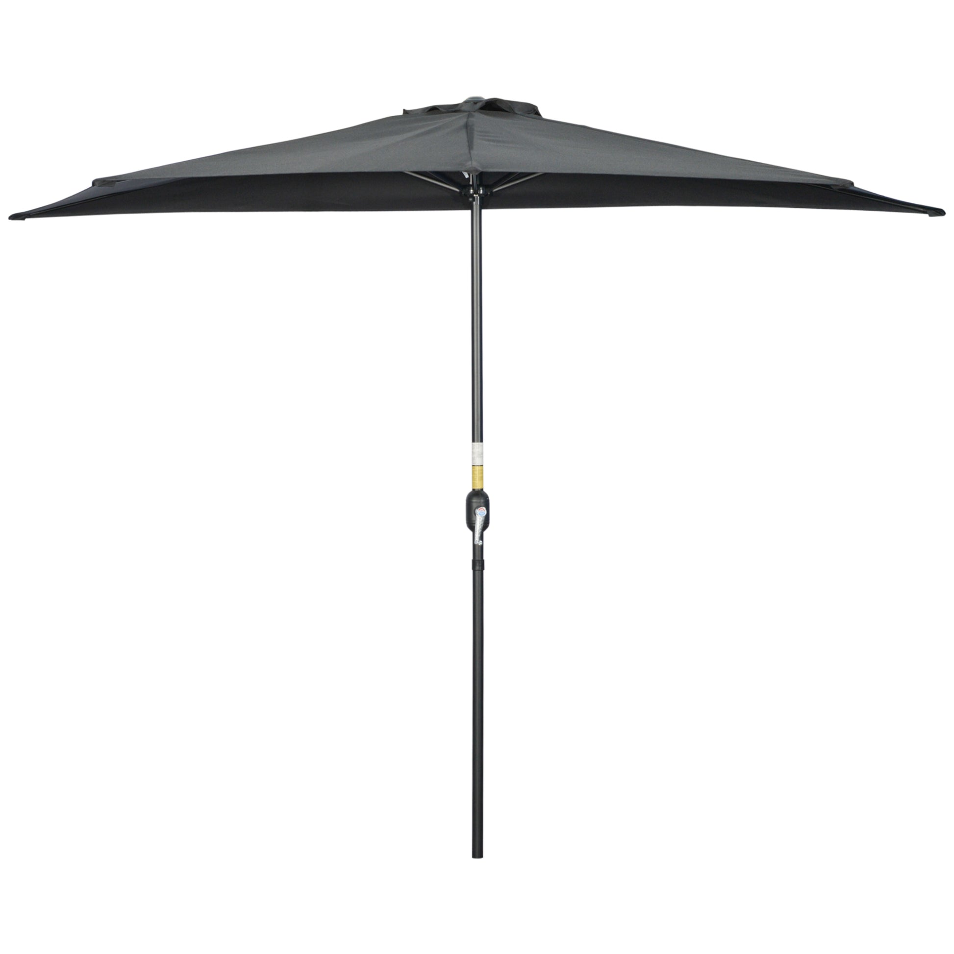 Black patio umbrella on a white background