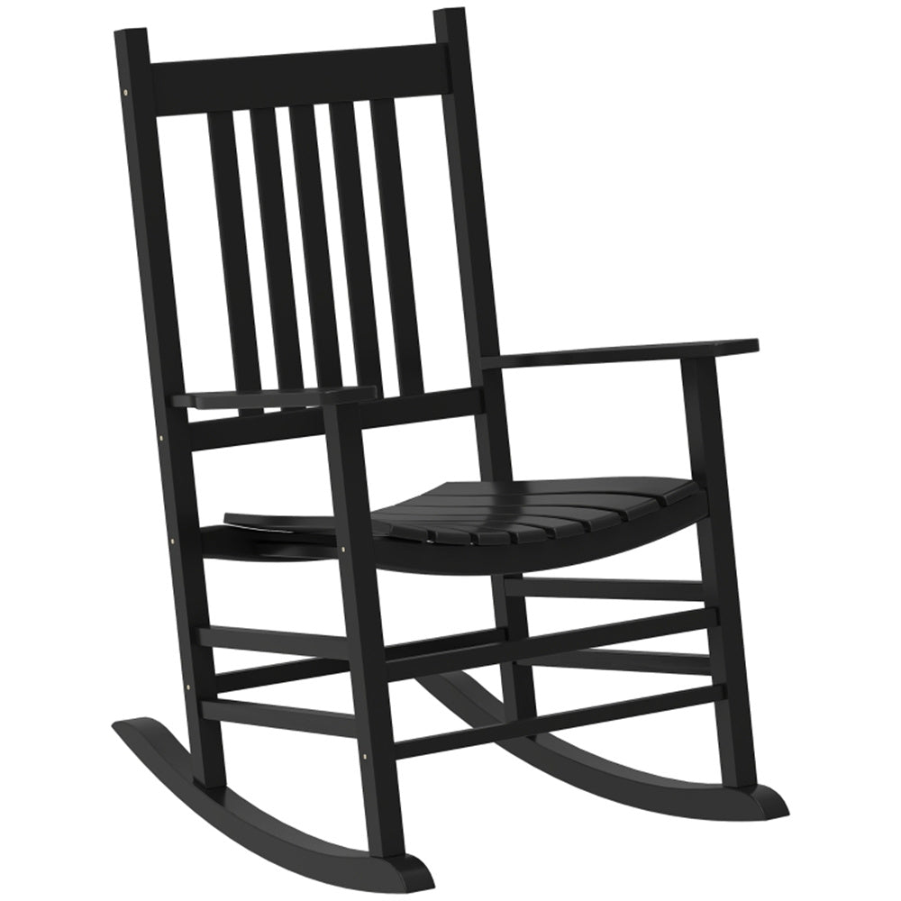 Black rocking chair on a white background