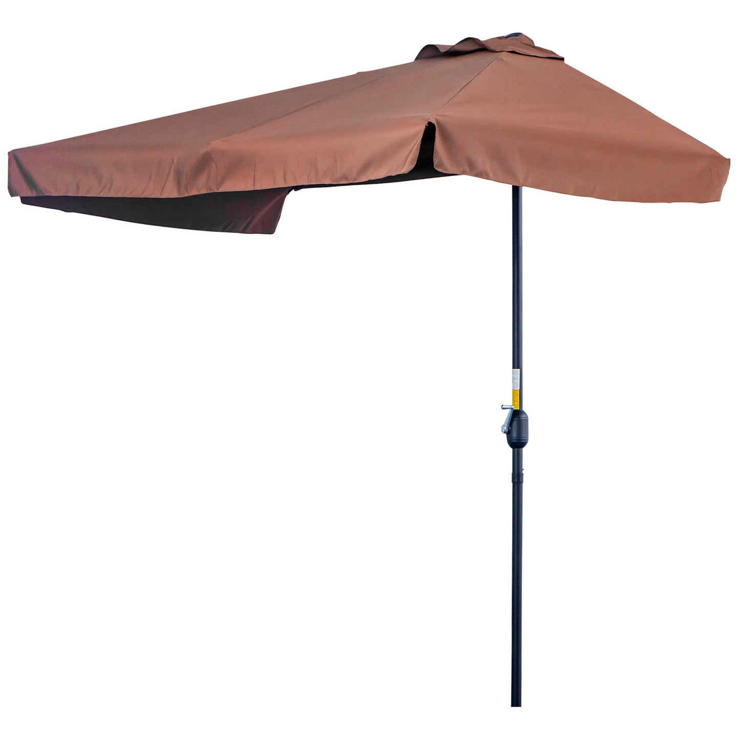 Brown patio umbrella on a white background