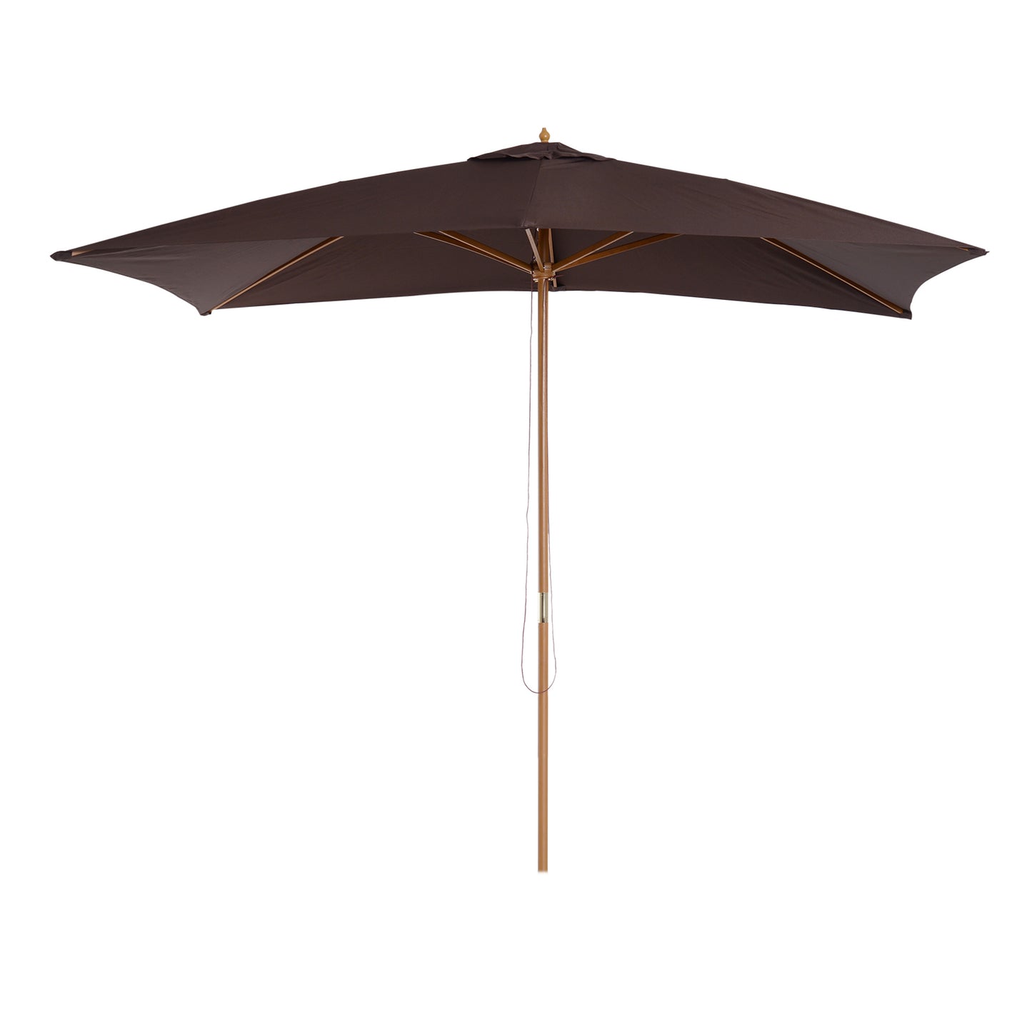 Brown patio umbrella on a white background
