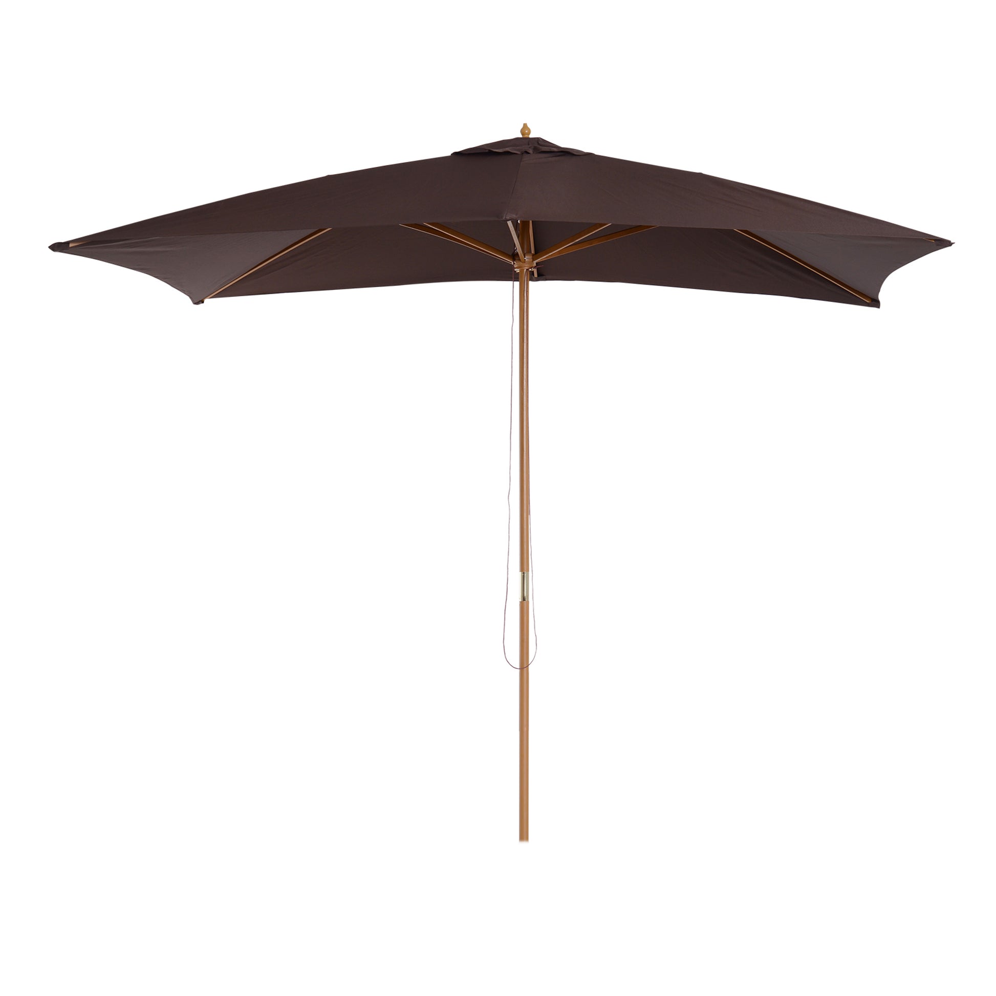 Brown patio umbrella on a white background