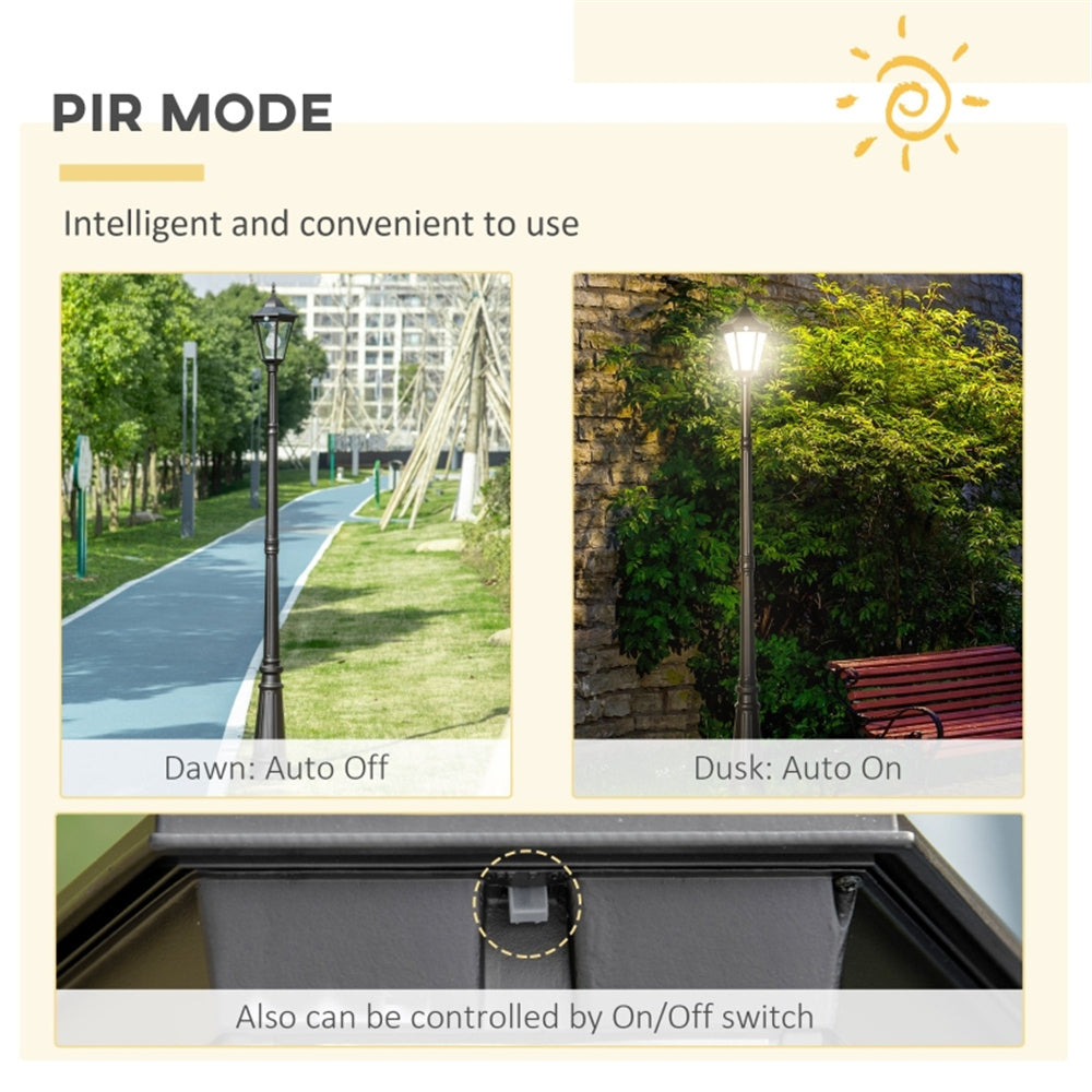 Advertisement for a PIR mode light sensor with outdoor examples and text.