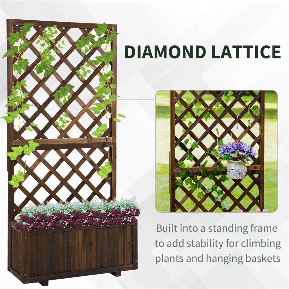 Decorative wooden raised garden planter