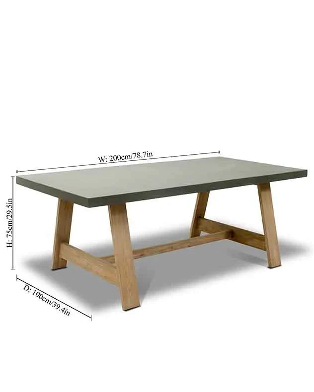 Garden table with dimensions 