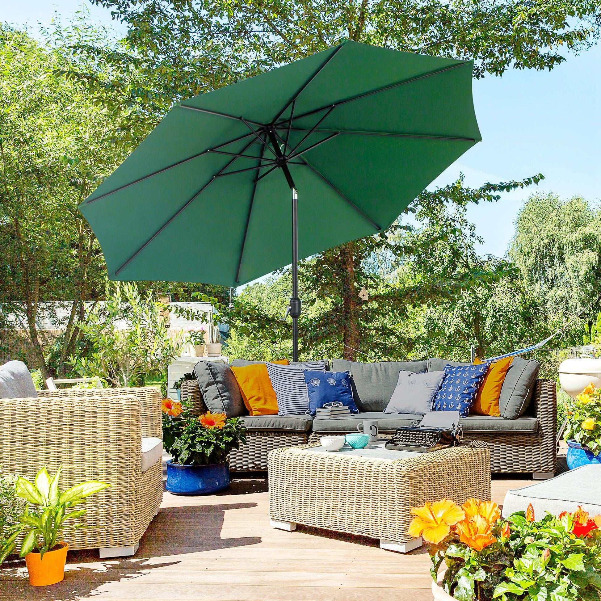 Wall-Mounted Cantilever Garden Umbrella – Adjustable Sun Shade