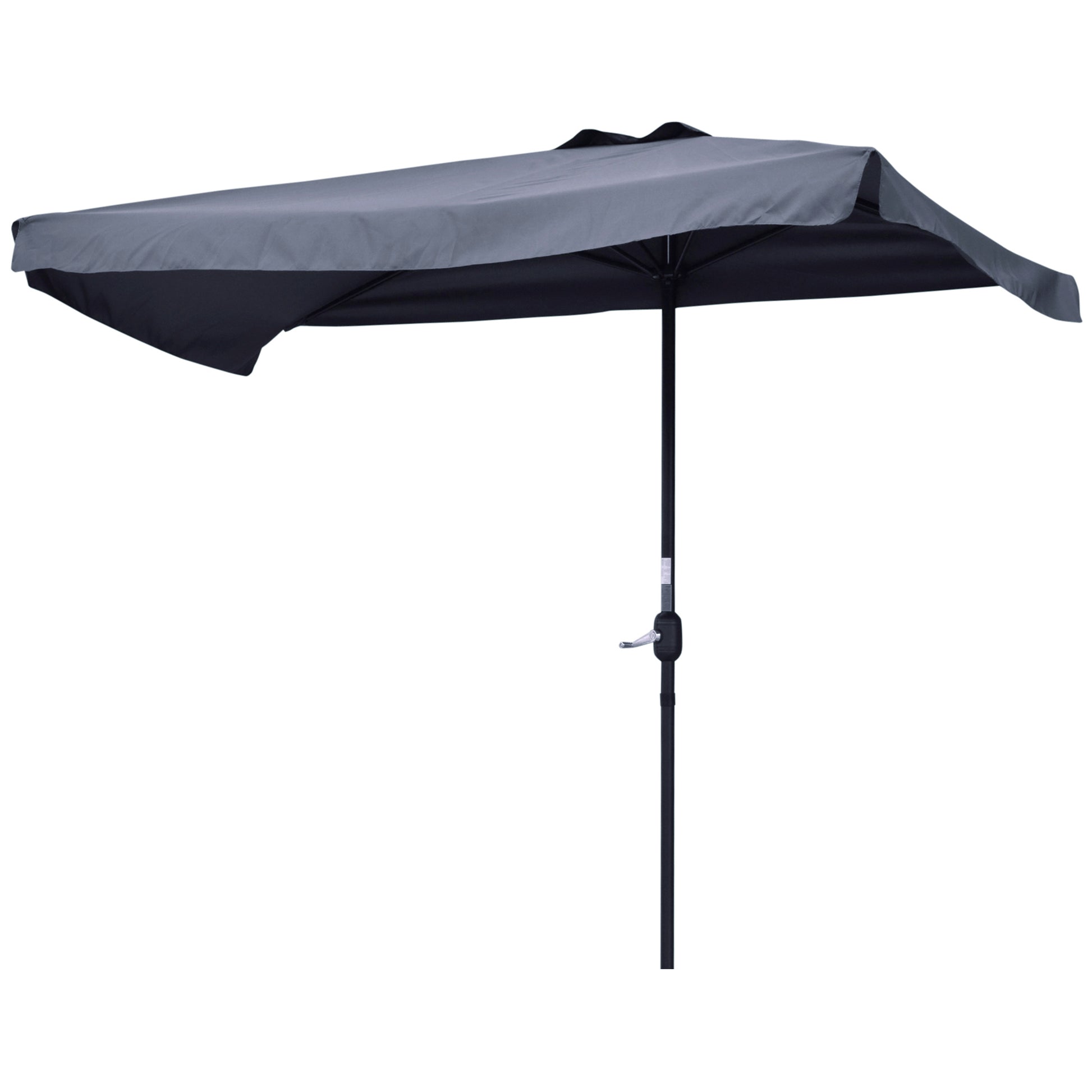 Black patio umbrella on a white background