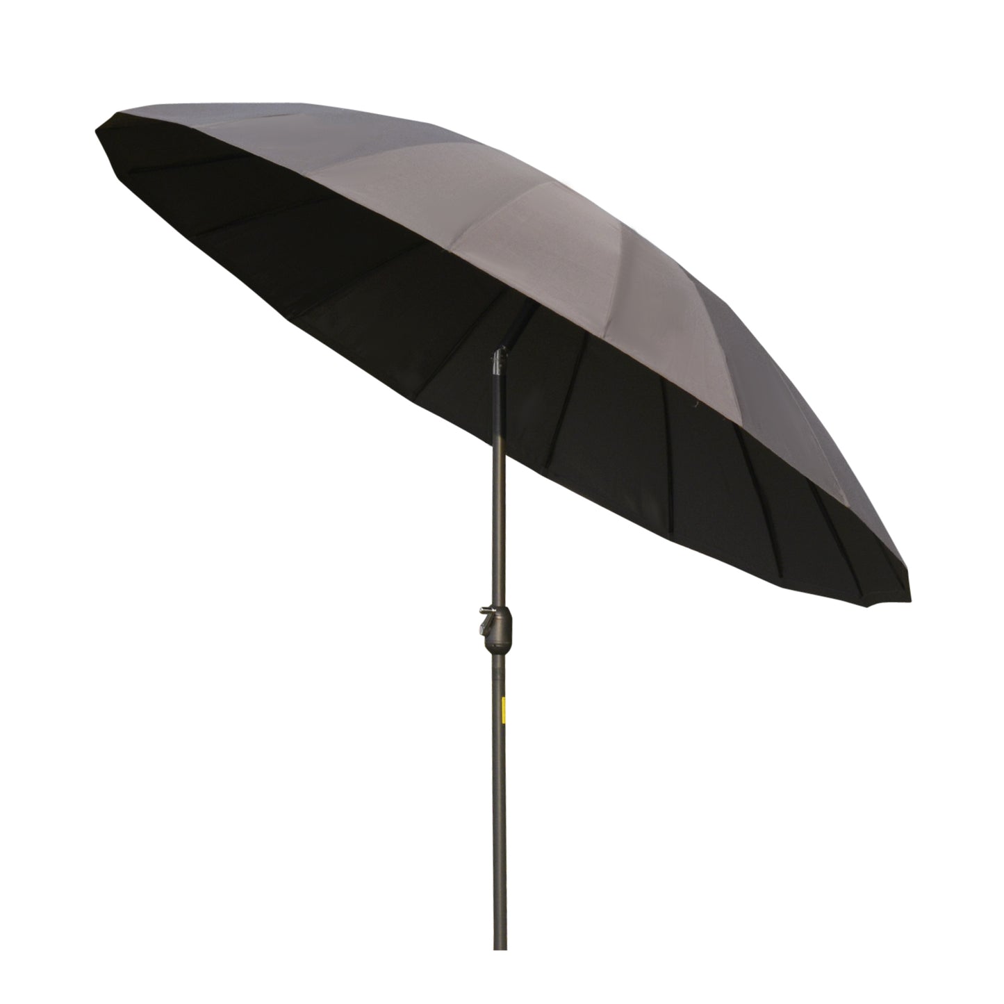 Black umbrella on a white background