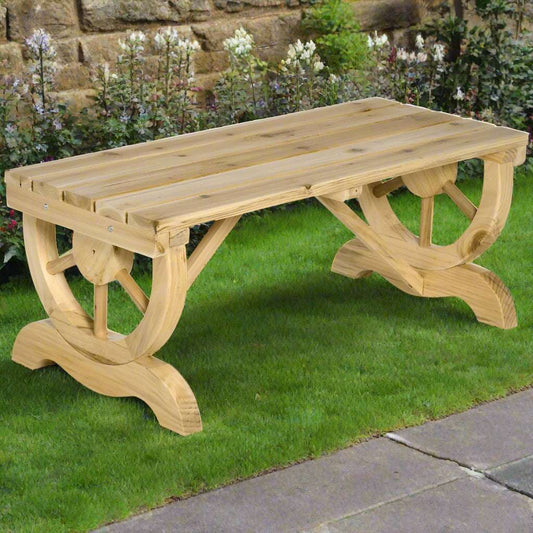 Wooden bench with a white background