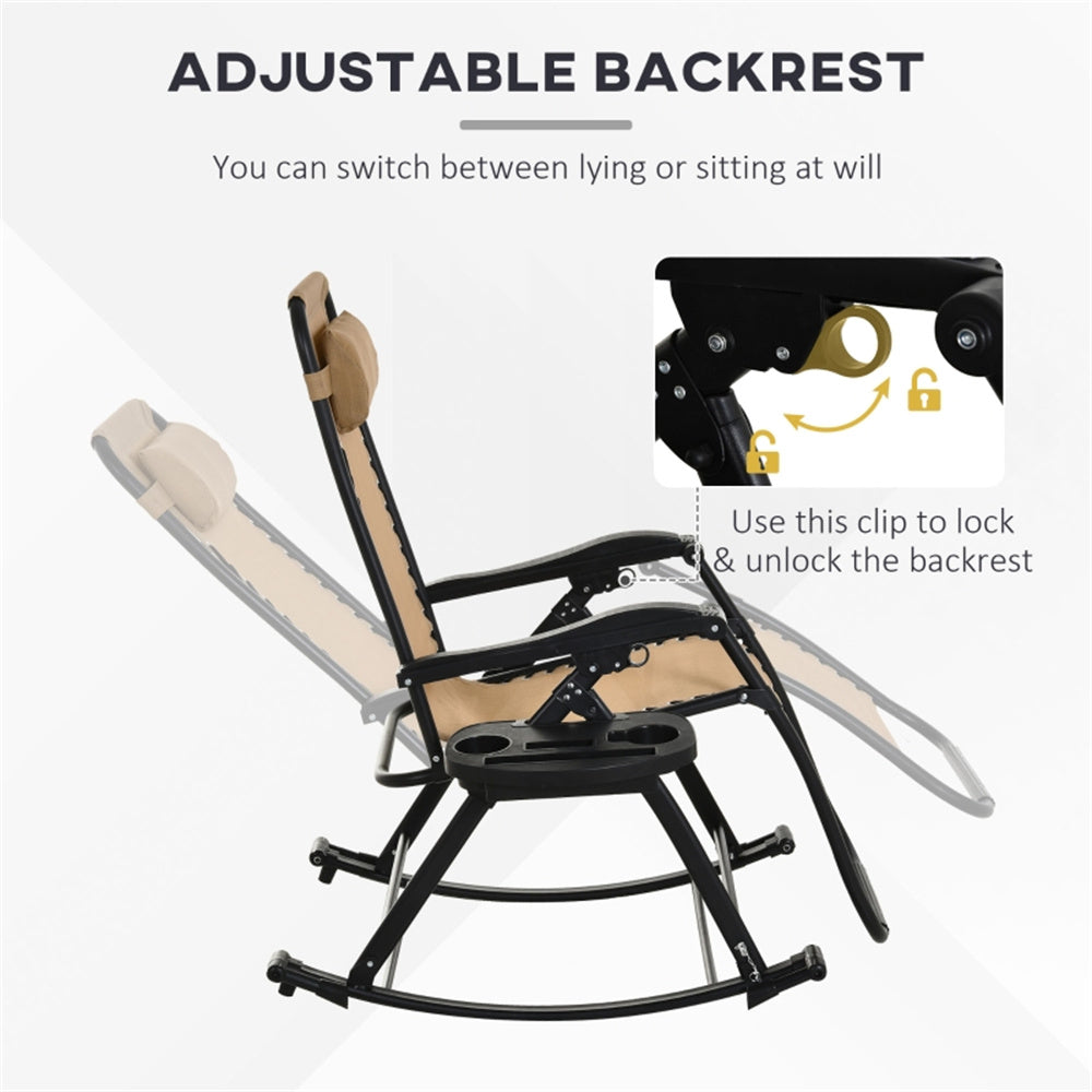 Rocking chair with adjustable backrest feature on a white background