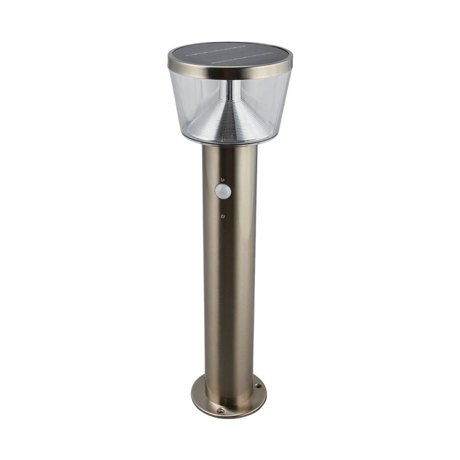 Black solar garden lamp on pedestal base.