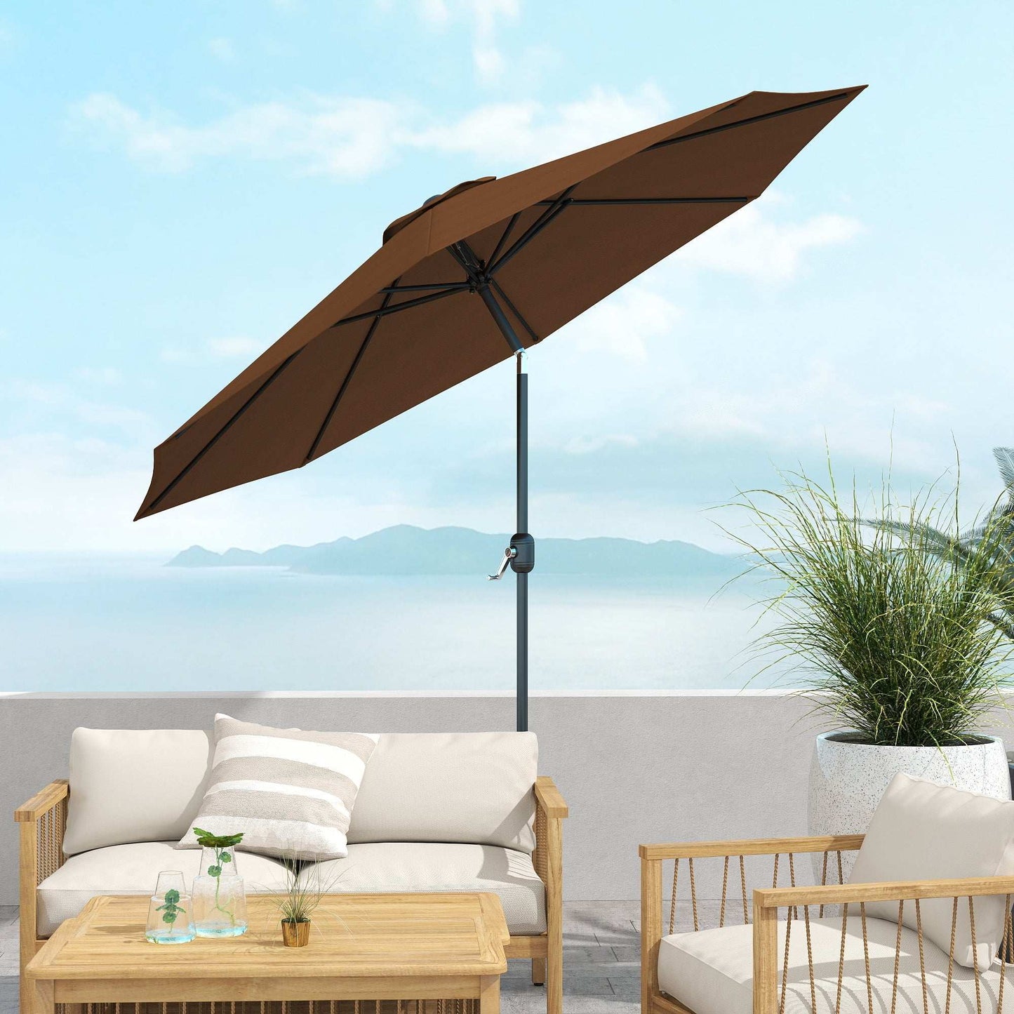 Wall-Mounted Cantilever Garden Umbrella – Adjustable Sun Shade
