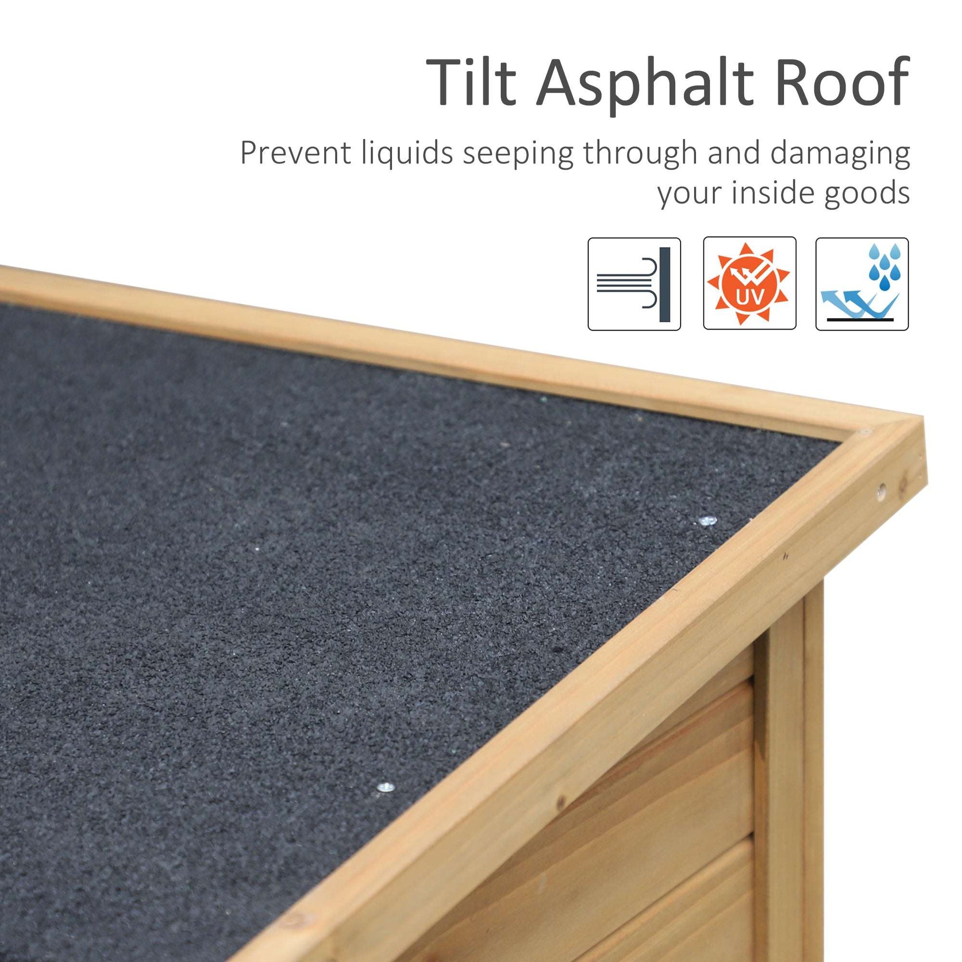 Tilted roof for preventing water seepage