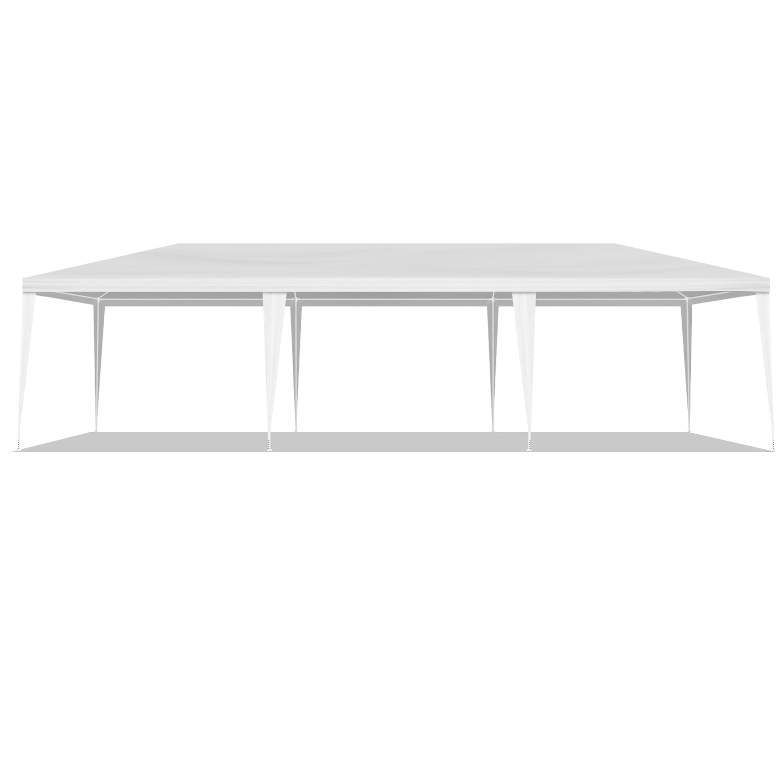 White hexagonal outdoor gazebo on a white background