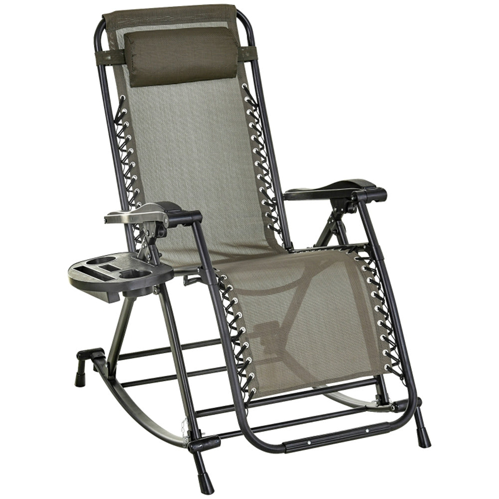 Zero gravity chair with cup holder on a white background