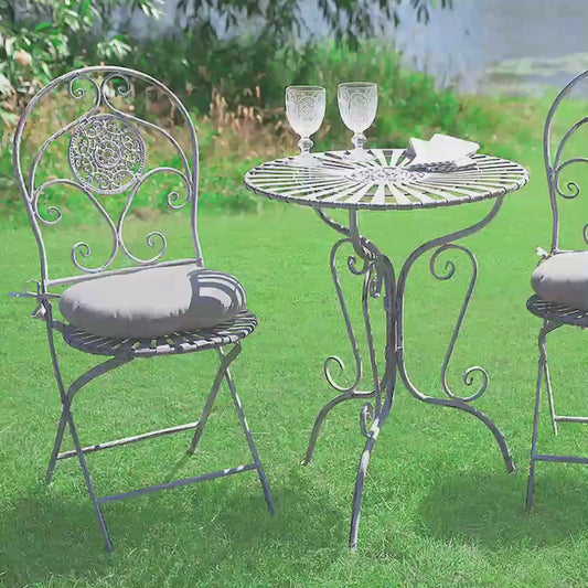 Grey Iron 3 piece bistro garden set