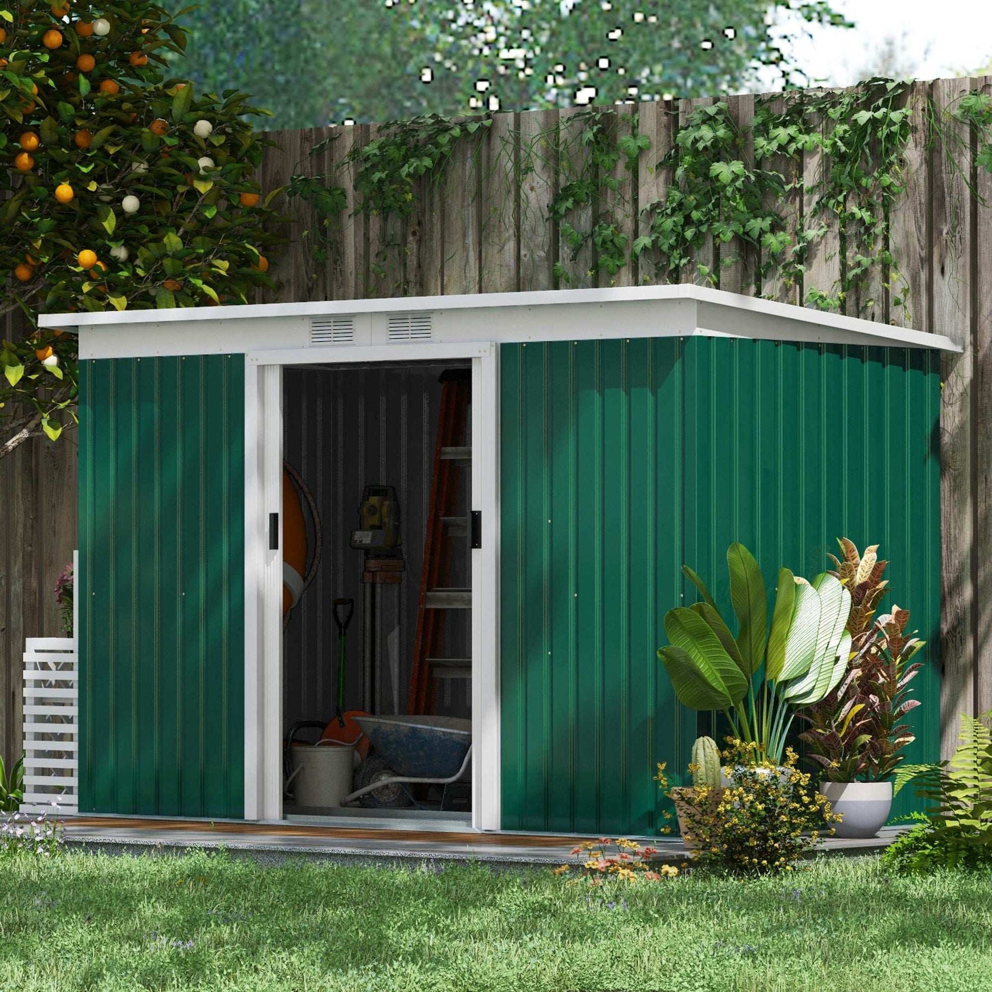 Rust-resistant texture on shed surface