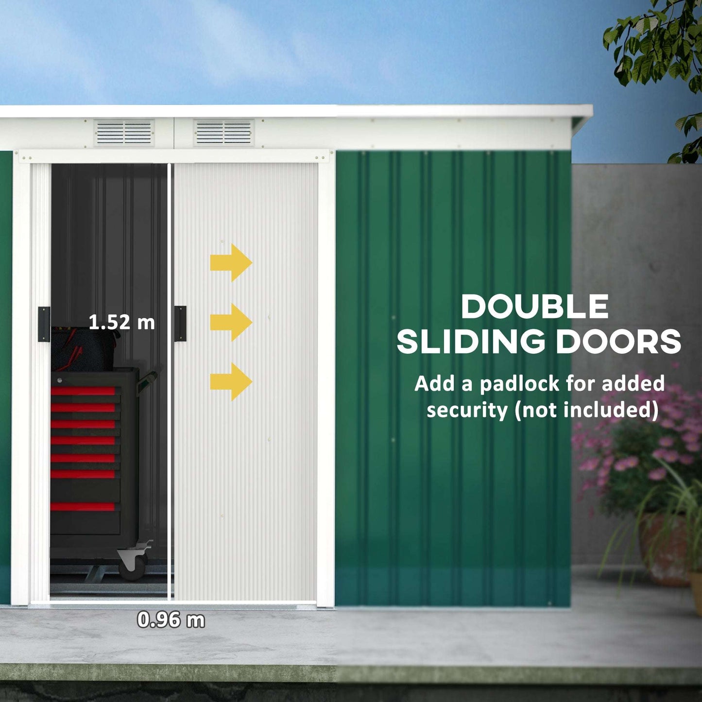 shed with double sliding doors