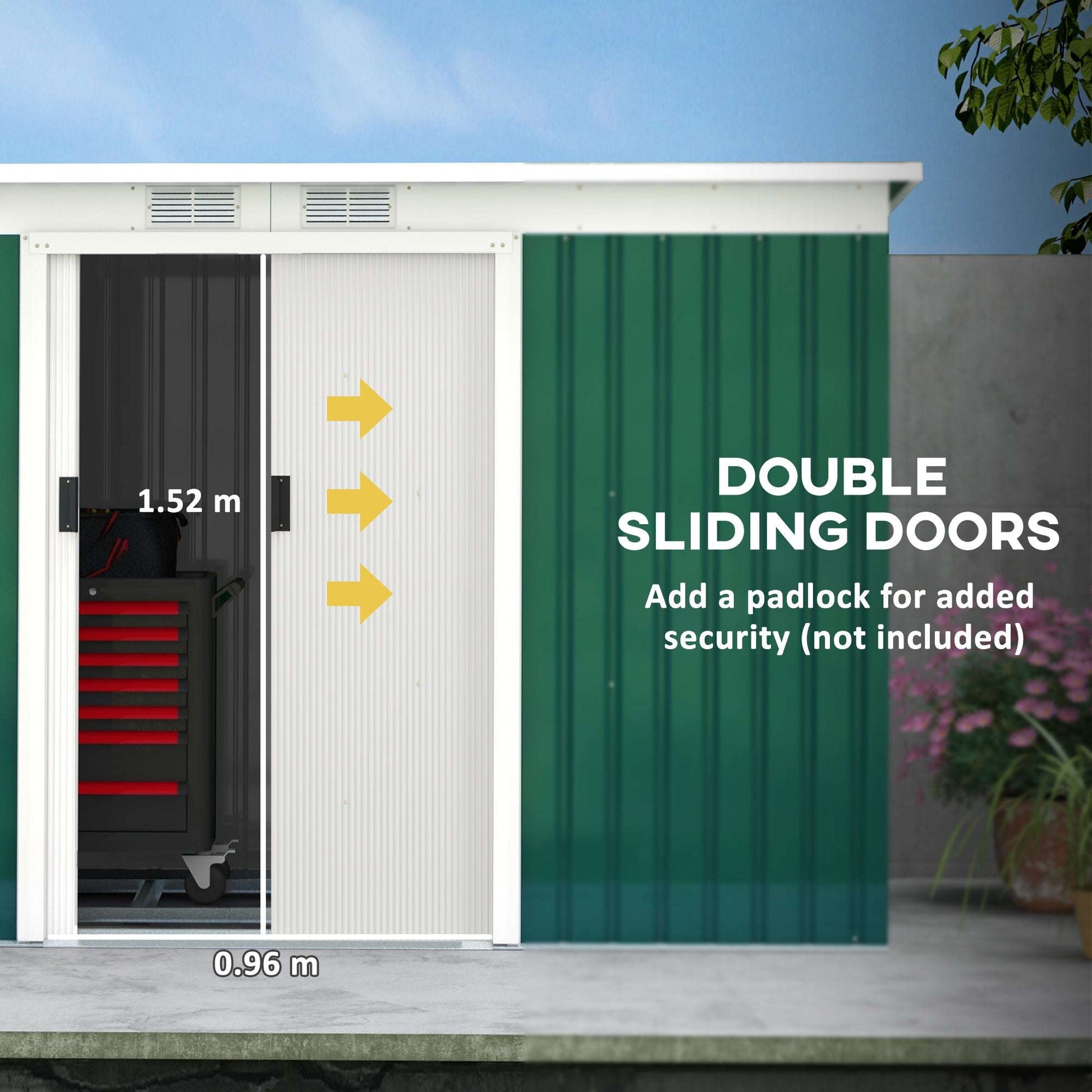 shed with double sliding doors