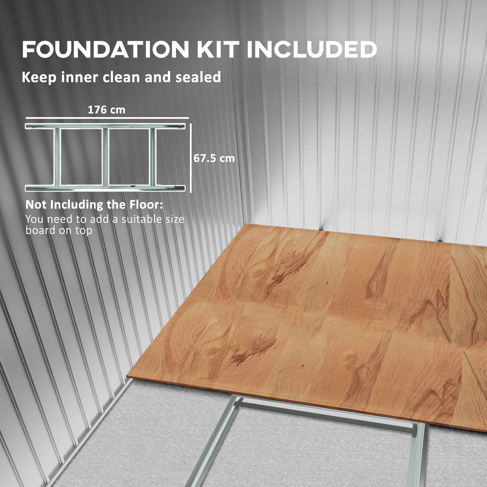 weather  resistant shed foundadtion included