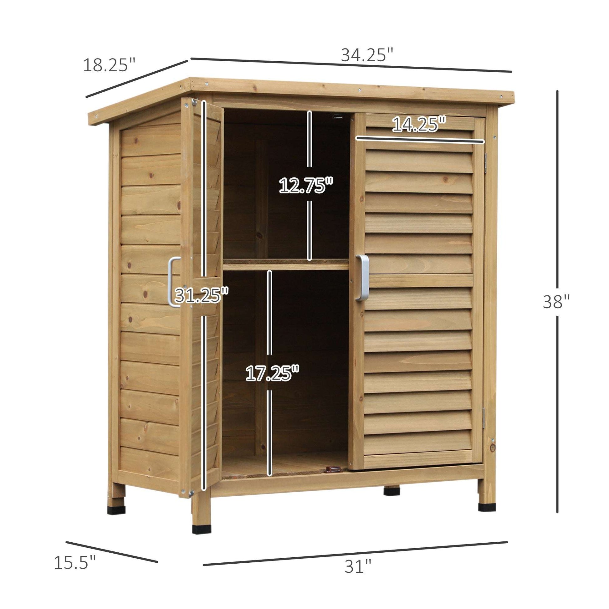 wooden shed measurements in inches